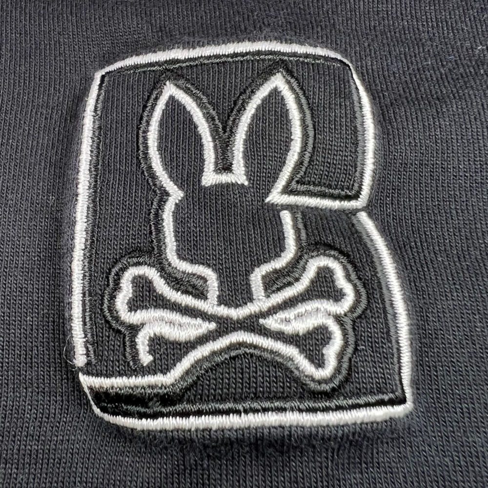 PSYCHO BUNNY Mens Size XL T Shirt Black Pima Cotton Graphic Logo Short Sleeve - Picture 4 of 13